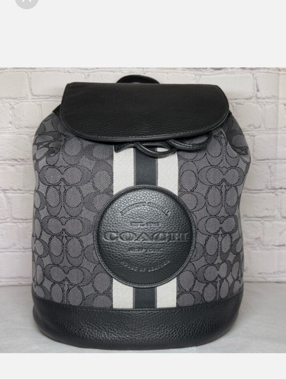 Coach Dempsey Backpack in Signature Jacquard Canvas Pebbled Leather MSRP 450 NWT - Picture 2 of 14